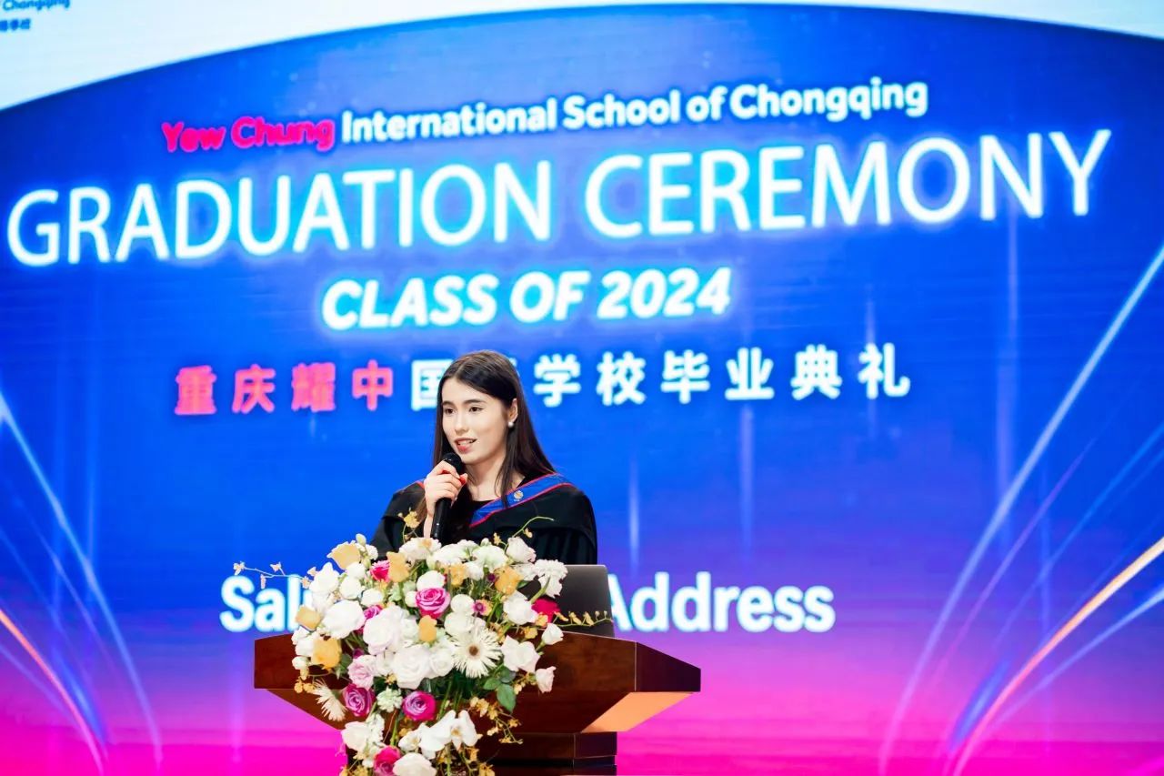 At the graduation ceremony, Stephanie delivered a speech as one of the graduate representatives